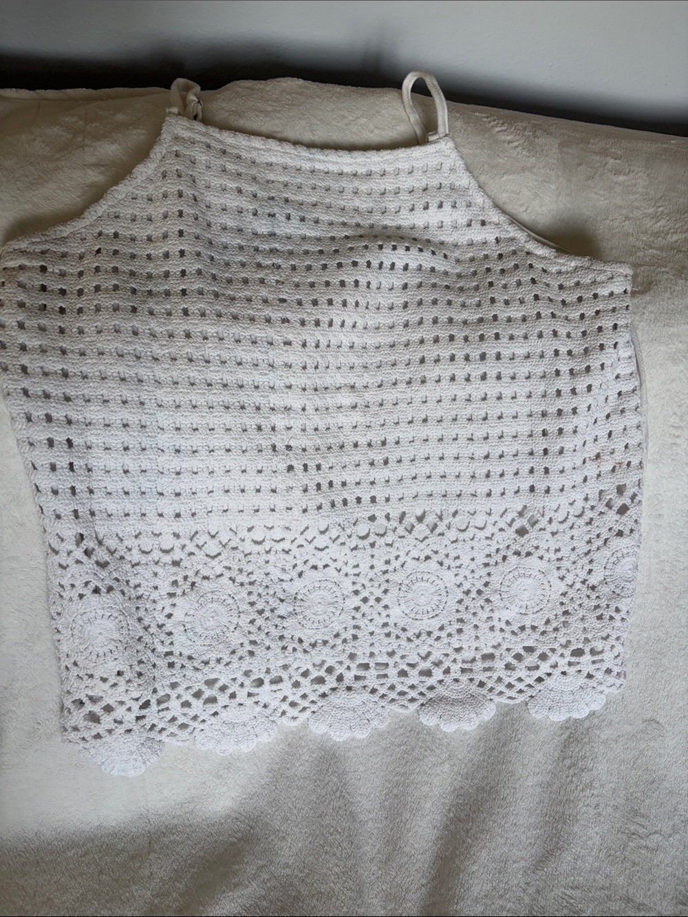 Maurices White Crochet Halter Camisole